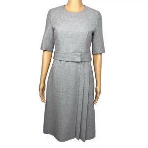 Adolfo Dominguez Polyester Viscose Stretch Dress Size 4 EU38 Light Gray Belted